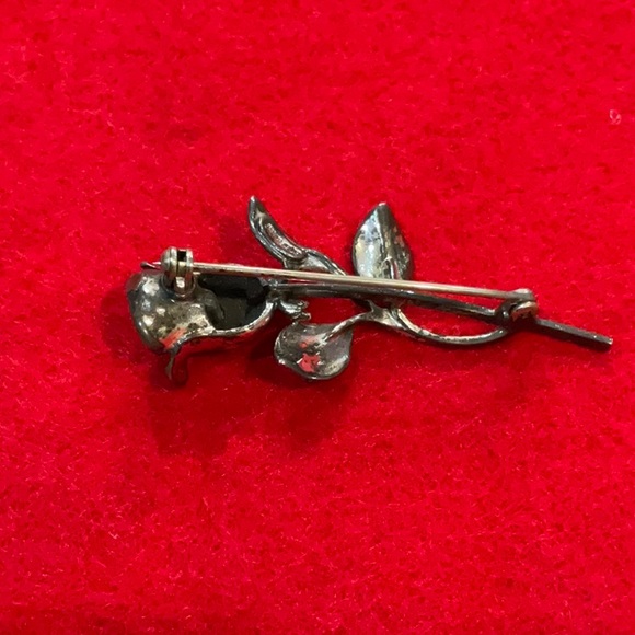 Floral rose vintage sterling silver women’s brooch pen - Picture 2 of 7